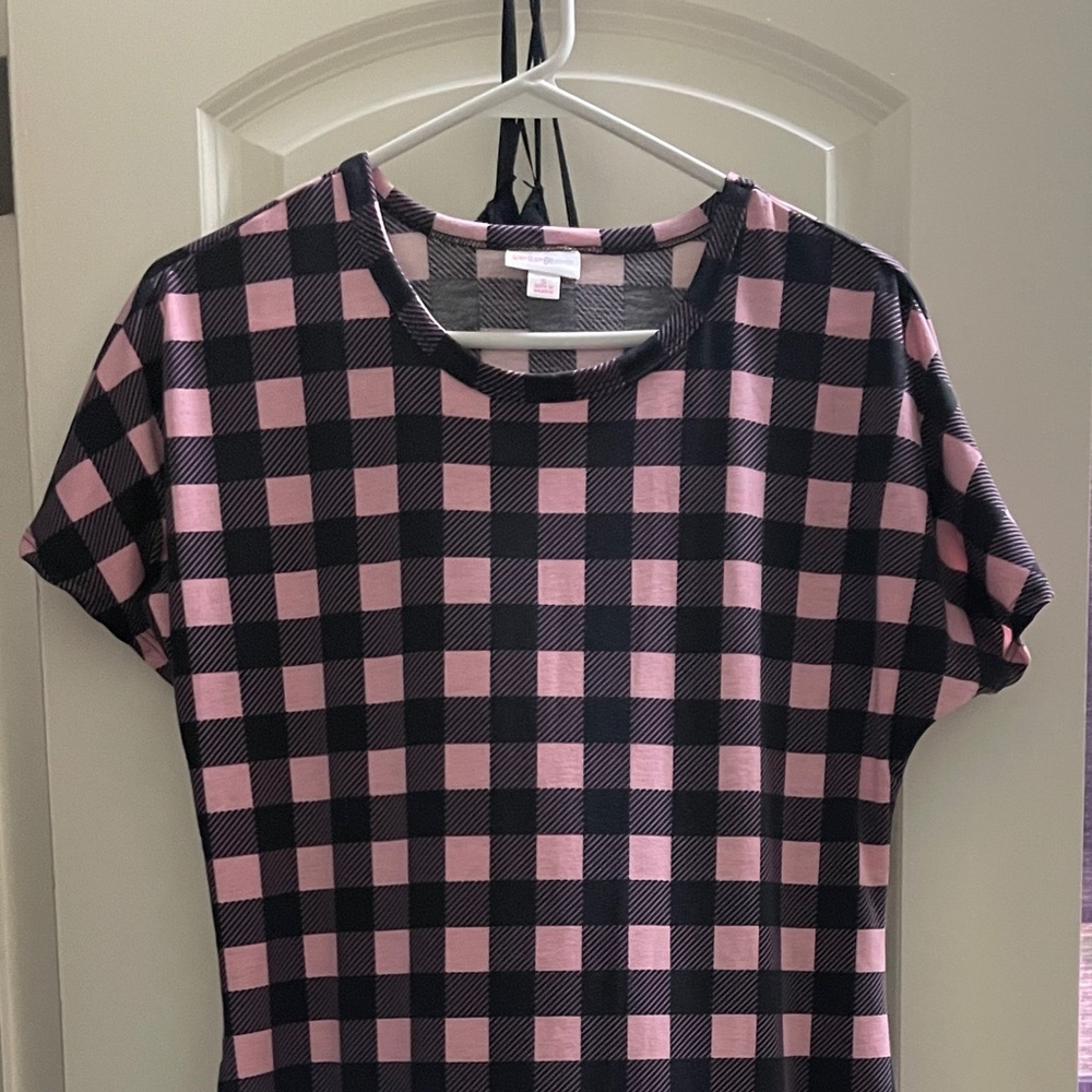 Purple/pink plaid LuLaRoe dress